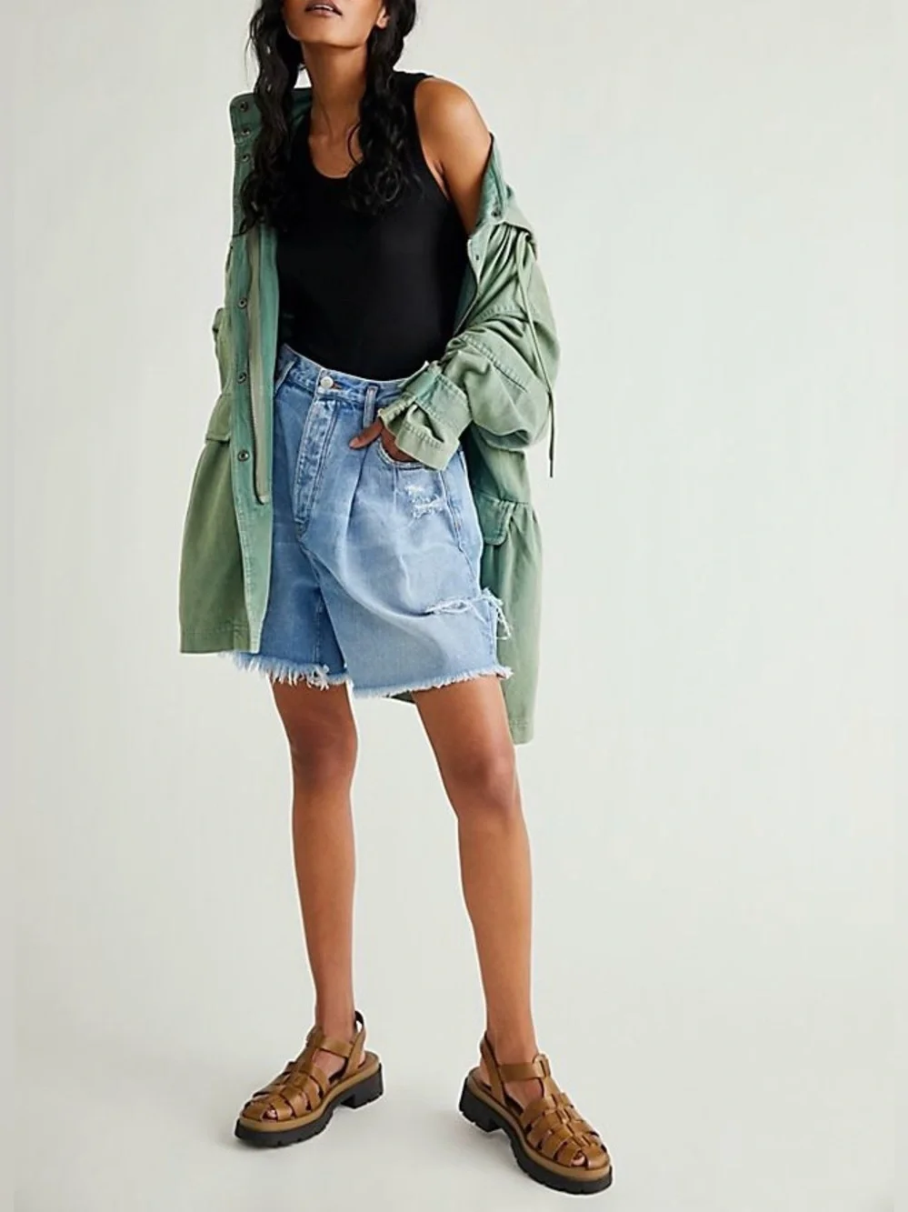 NWOT Free People We the Free Nocturne Parka - green - Large